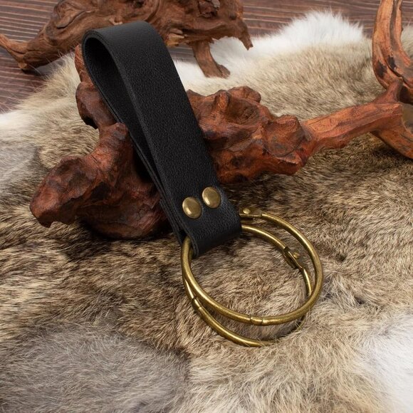 Steampunk Black Leather Belt Pouch Waist Bag Medieval Phone Holder CosplayX - Picture 4 of 6